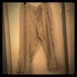 Black and White Cotton Trousers